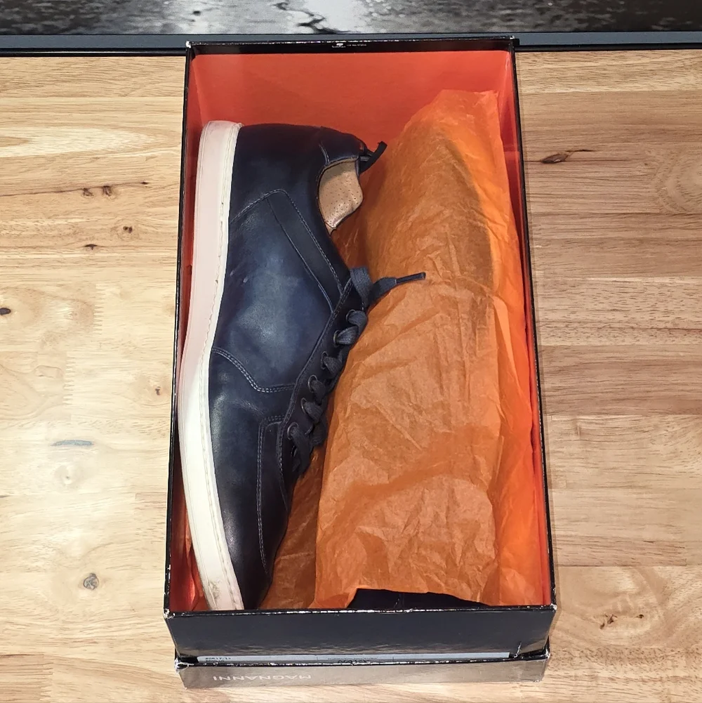 Magnanni Franco Lo Navy Leather Sneakers 13M - Picture 2 of 8